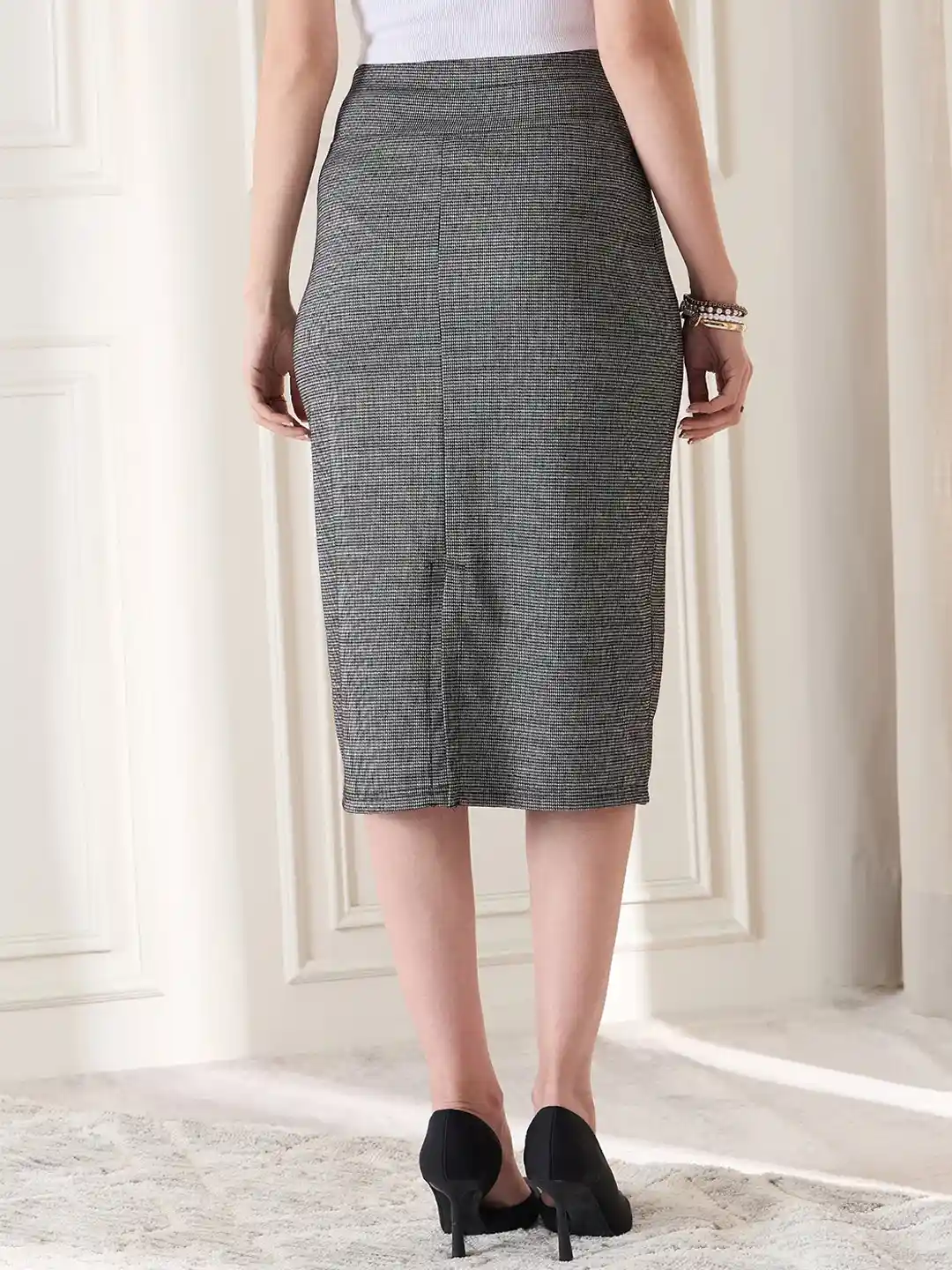 Buy Berrylush BIZwear Checked Pencil Knee Length Skirt Skirts