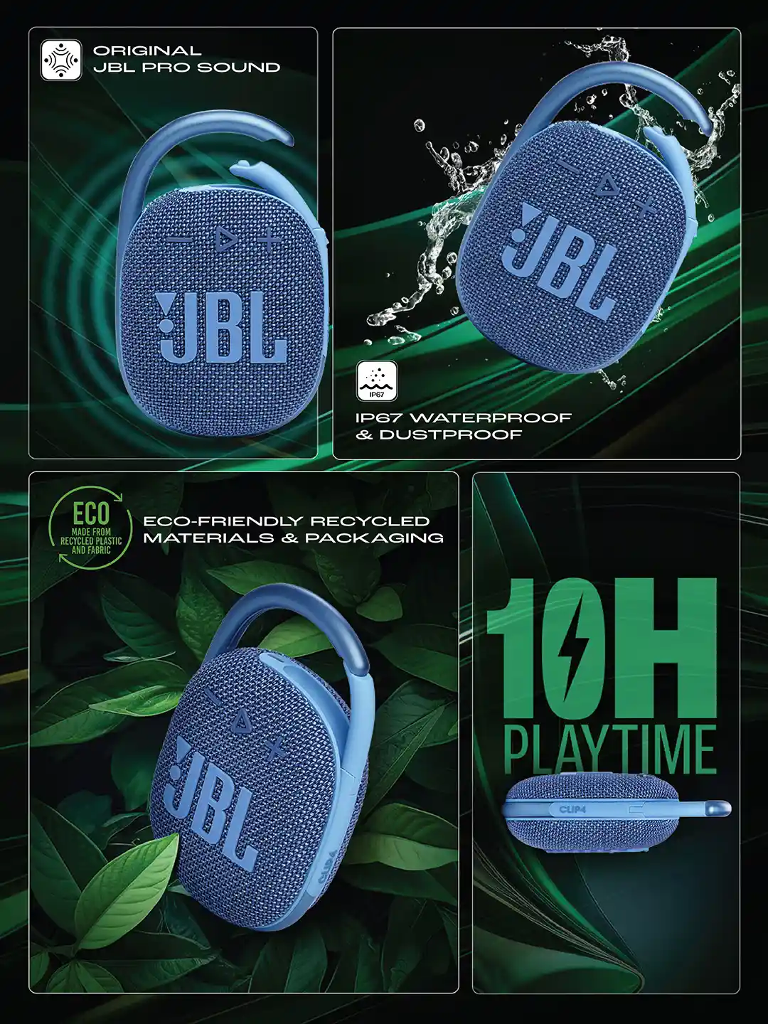 Buy JBL Blue Clip Eco Wireless Portable BT Speaker Pro Sound