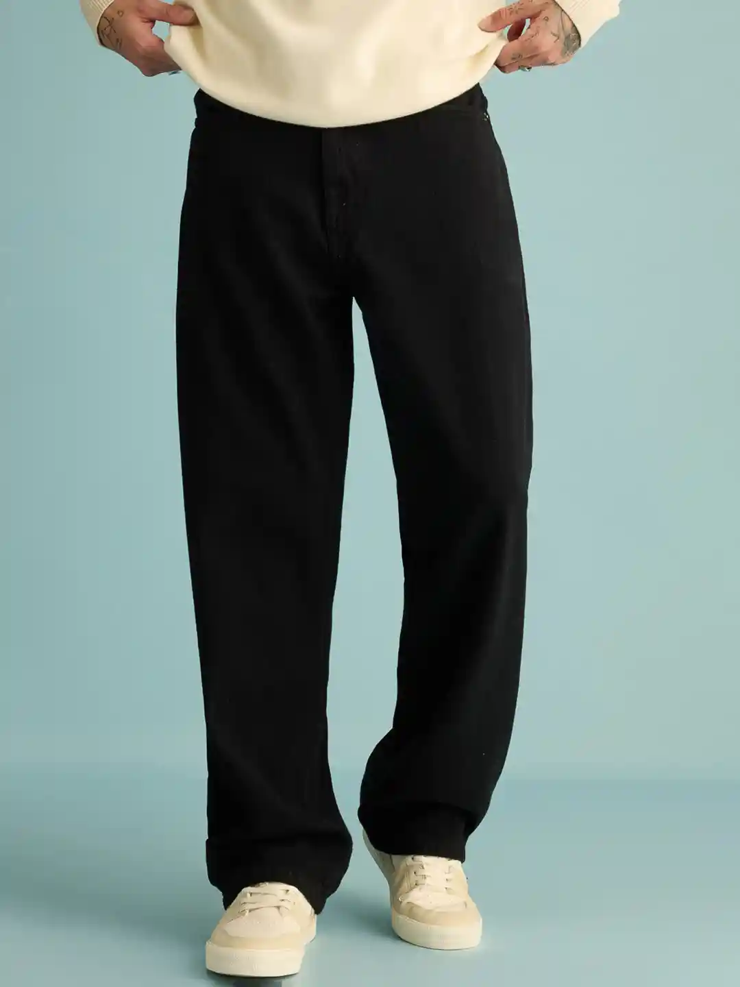 Buy FREAKINS Men Relaxed Fit Straight High-Rise Pure Cotton Jeans