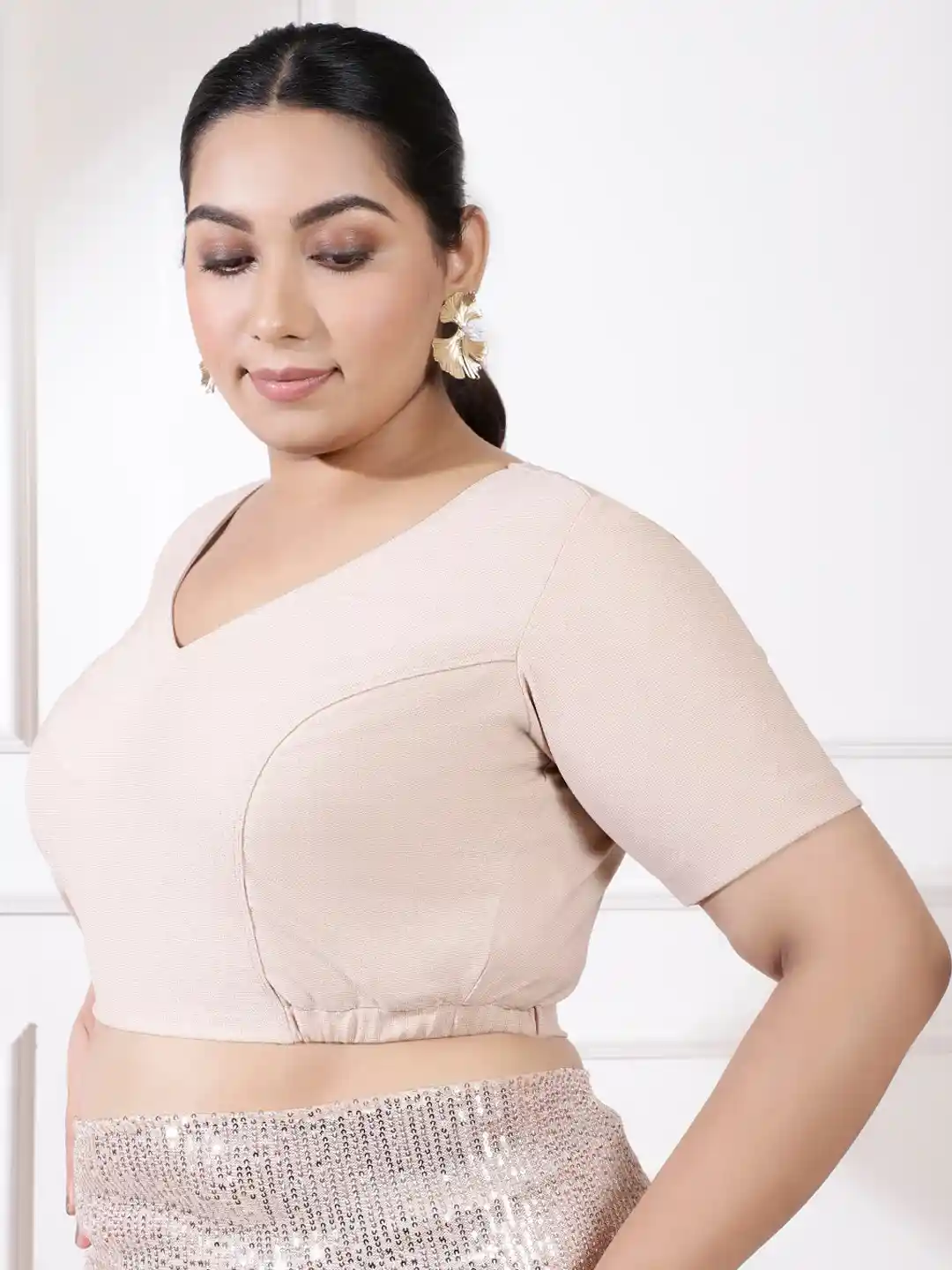 Buy Amydus Plus Size Shimmery Saree Blouse - Saree Blouse for