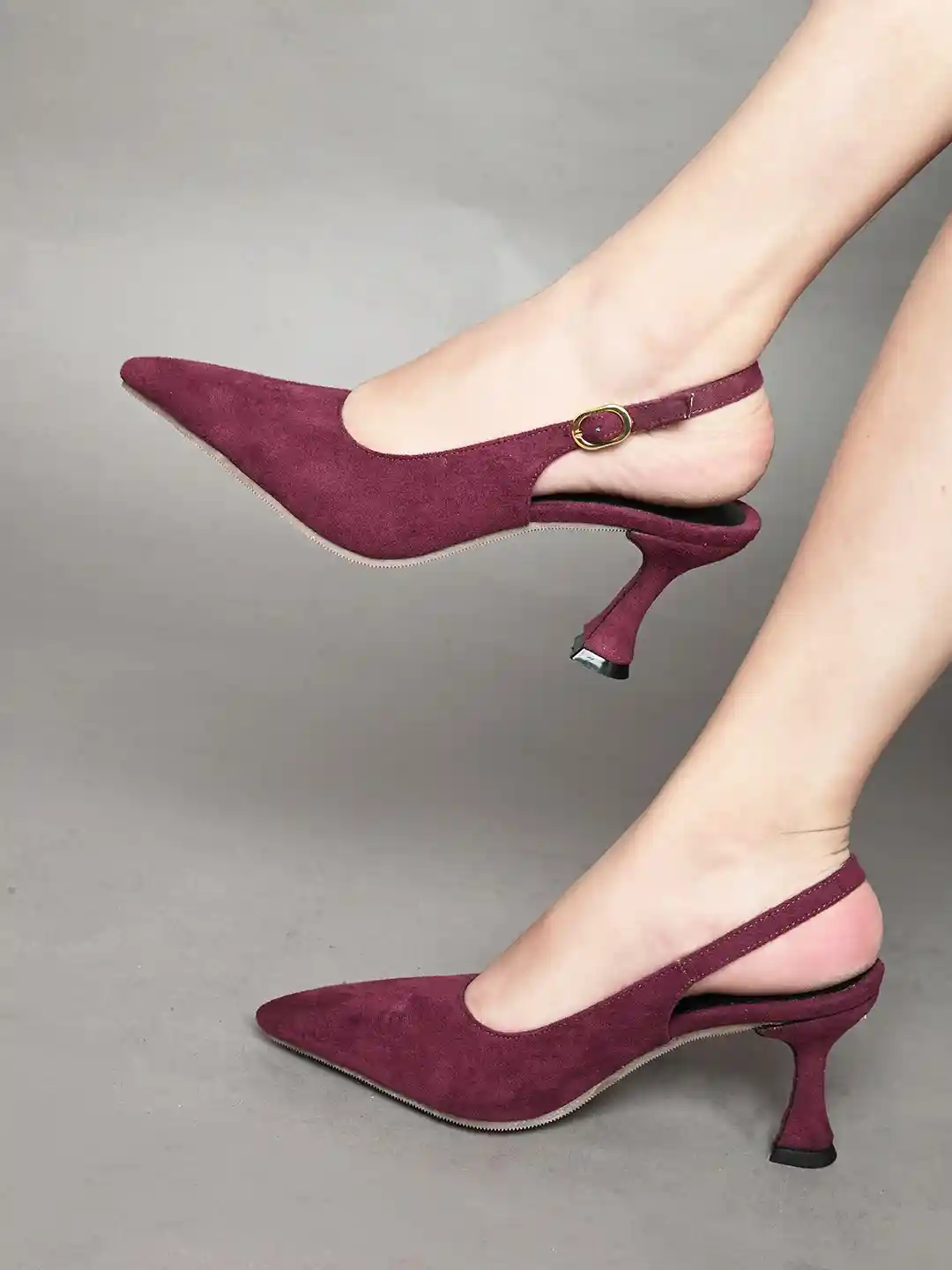 Toe Heeled Shoes Burgundy Pointed Heels DressBerry Maroon Pointed - Main Image