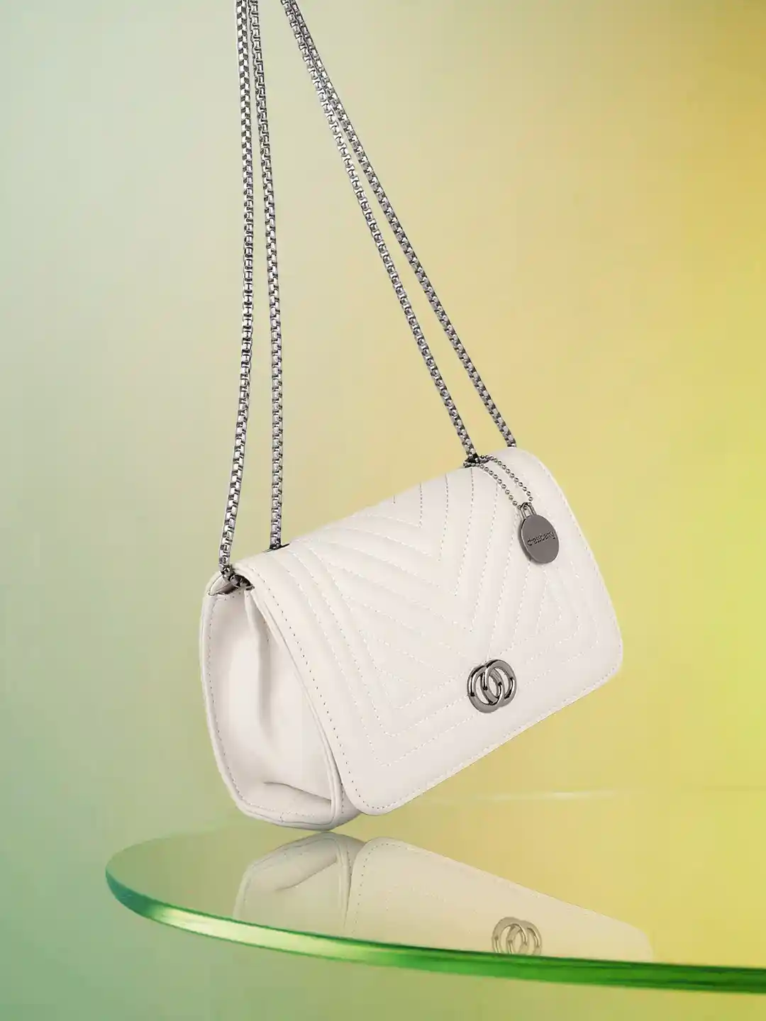 Buy DressBerry Quilted Shoulder Bag with Chain Sling Strap