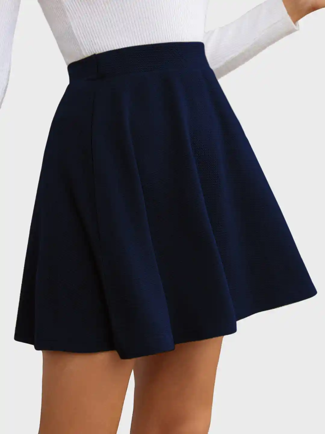 Buy BUY NEW TREND Self Design A-Line Mini Skater Skirt Skirts