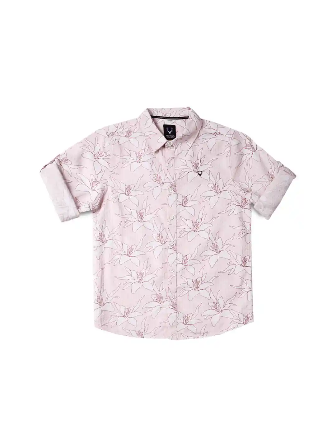 Buy Allen Solly Junior Boys Slim Fit Floral Printed Spread Collar