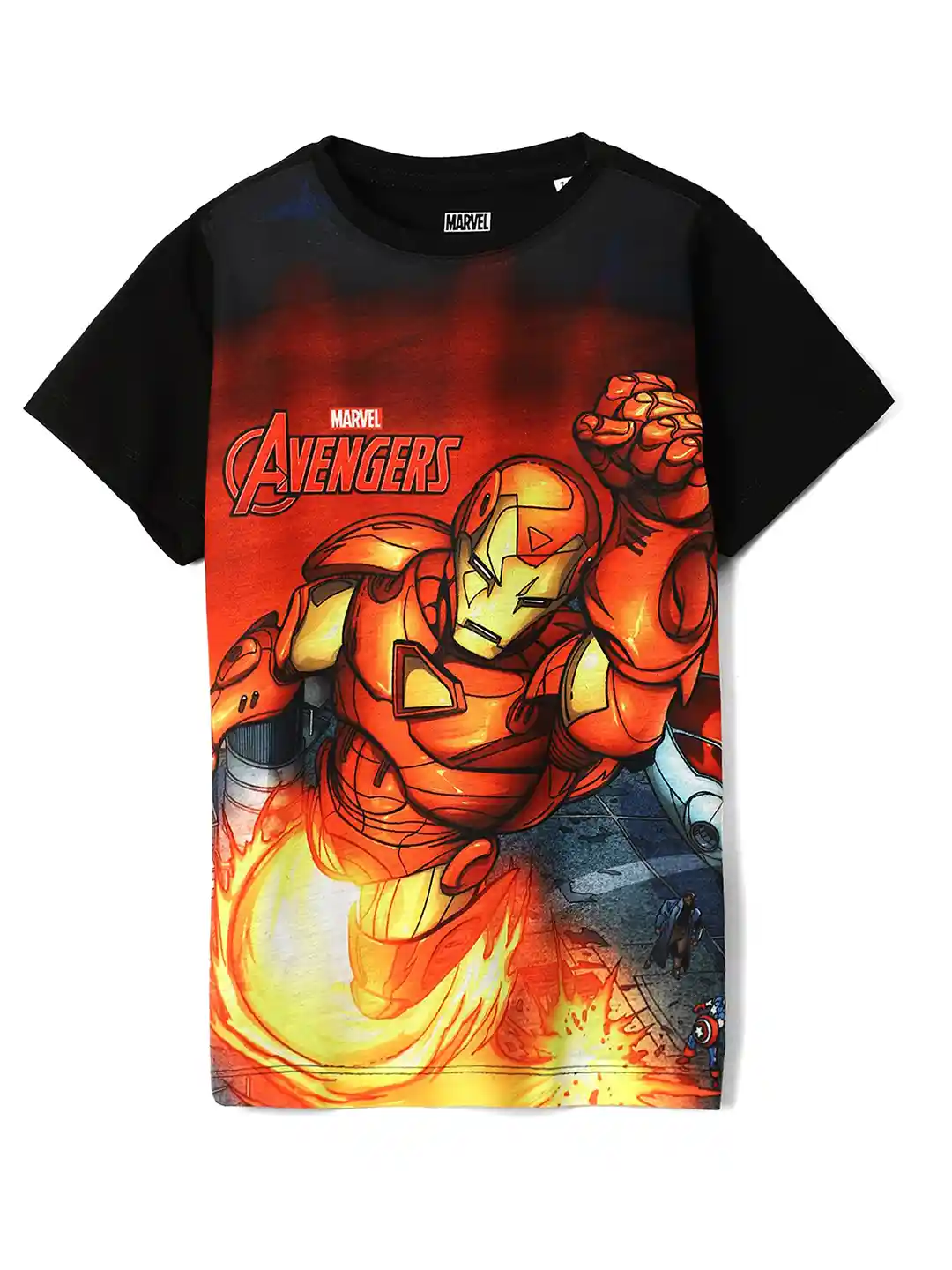 Buy Wear Your Mind Boys Round Neck Iron Man Printed Cotton T-shirt