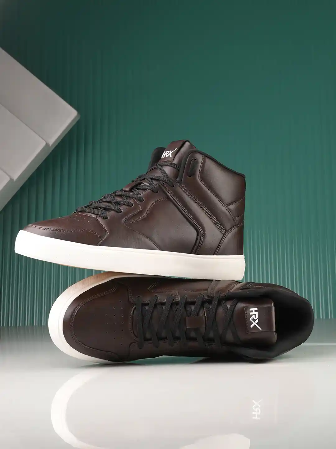 Buy HRX by Hrithik Roshan Men Brown Round Toe Mid Top Sneakers