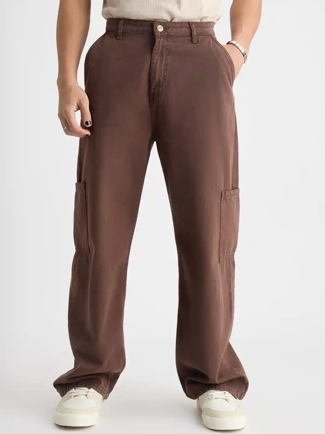 Buy FREAKINS Men Brown Relaxed Fit High-Rise Clean Look Jeans