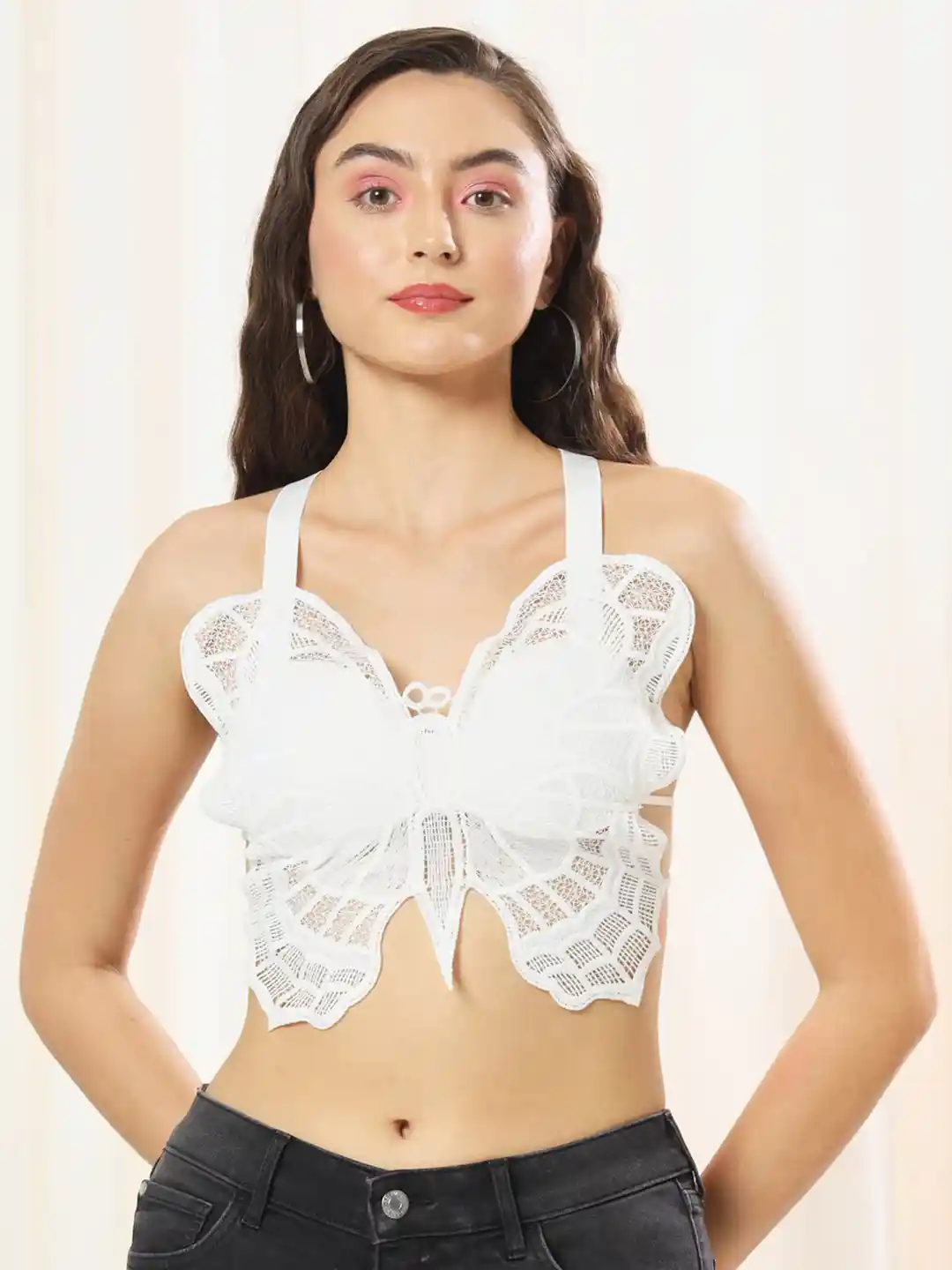 Buy BAESD Self Design Shoulder Straps Cotton Bralette Crop Top