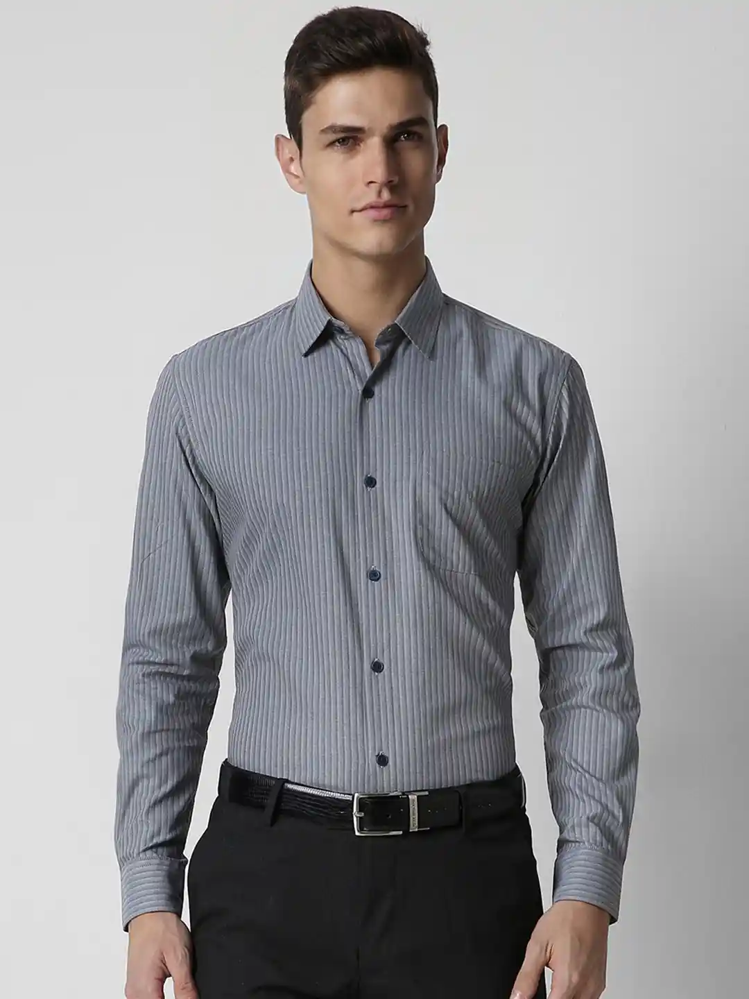 Buy Peter England Vertical Striped Slim Fit Formal Shirt Shirts