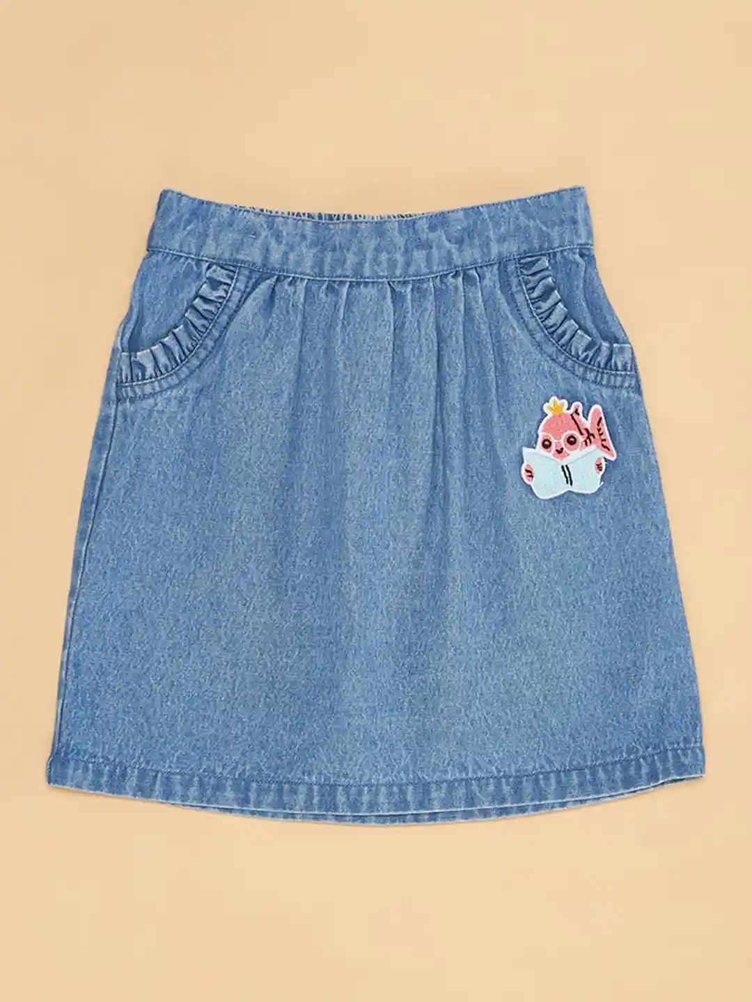 Buy Pantaloons Junior Girls Pure Cotton Mini A-line Denim Skirt