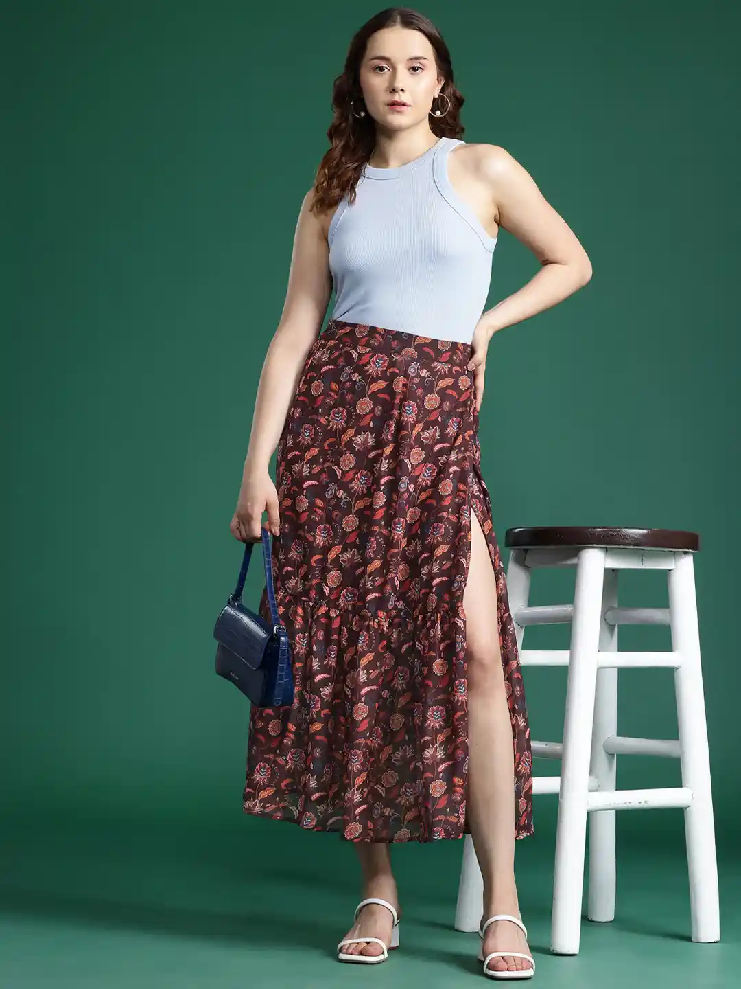 Midi Skirt Crop Top Outfits With Long Skirt Maxi Skirt Set