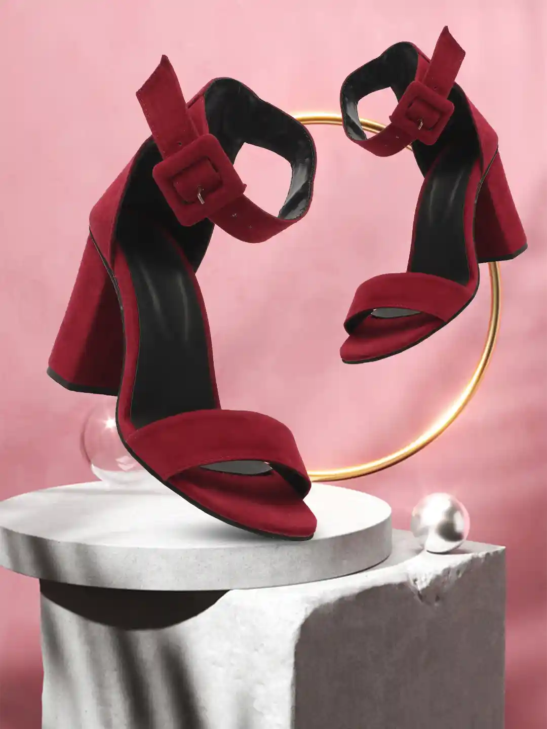 Open Toe Red Heels Womens Call It Spring Rozalia Women's Red Block