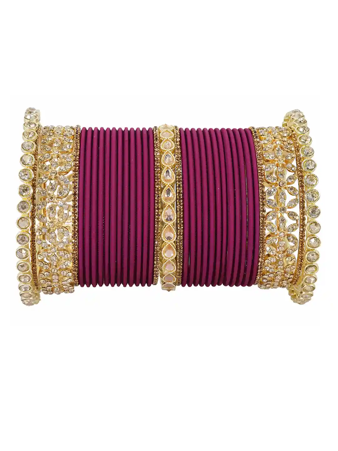 Buy LAVAZZA Set Of 66 Crystal-Studded Bangles - Bangle for Women