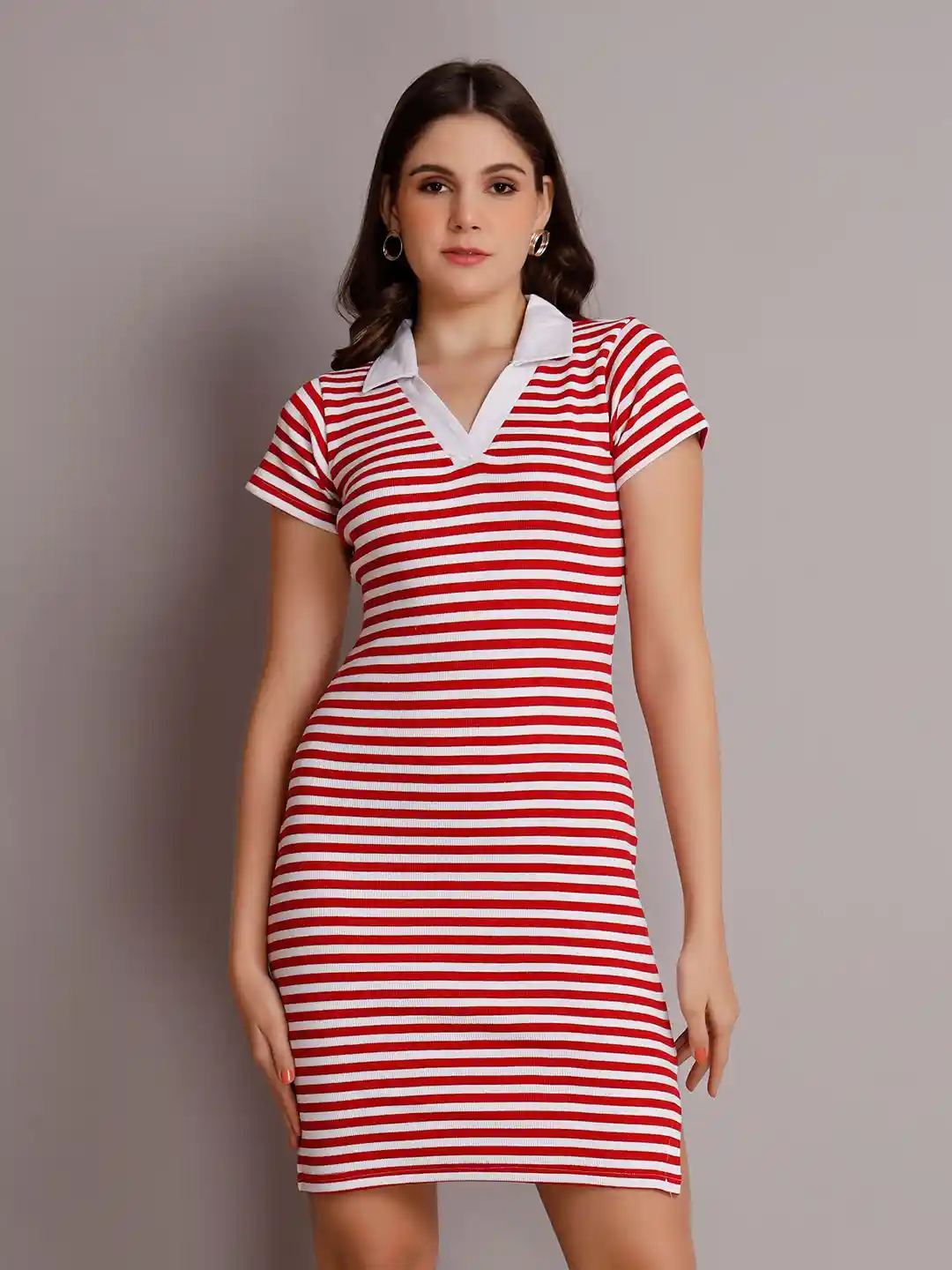 red dress with white shirt underneath Amanda_Millie on LTK