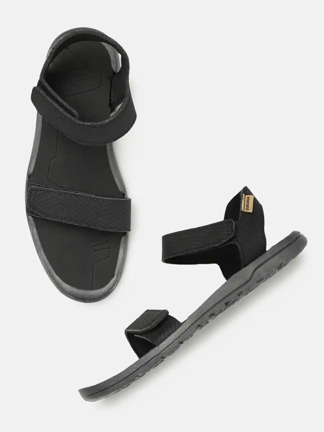 Buy Decathlon QUECHUA Men Velcro Sports Sandals Black Sandals