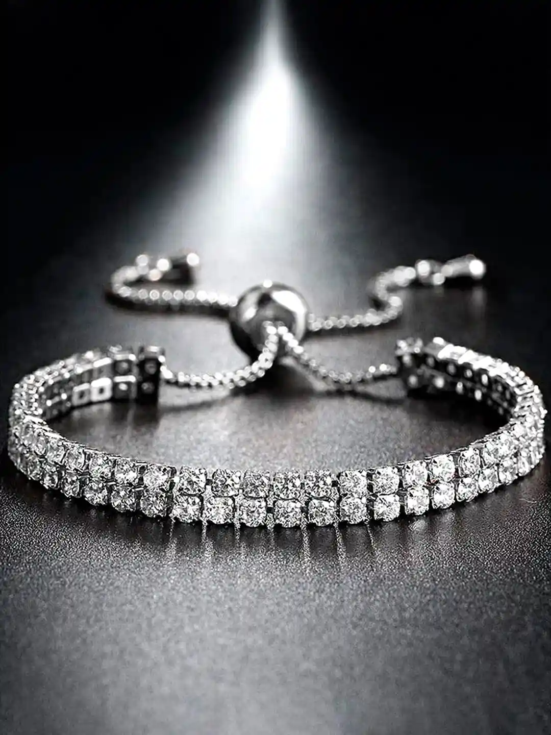 Buy Peora Women Cubic Zirconia Silver-Plated Wraparound Bracelet