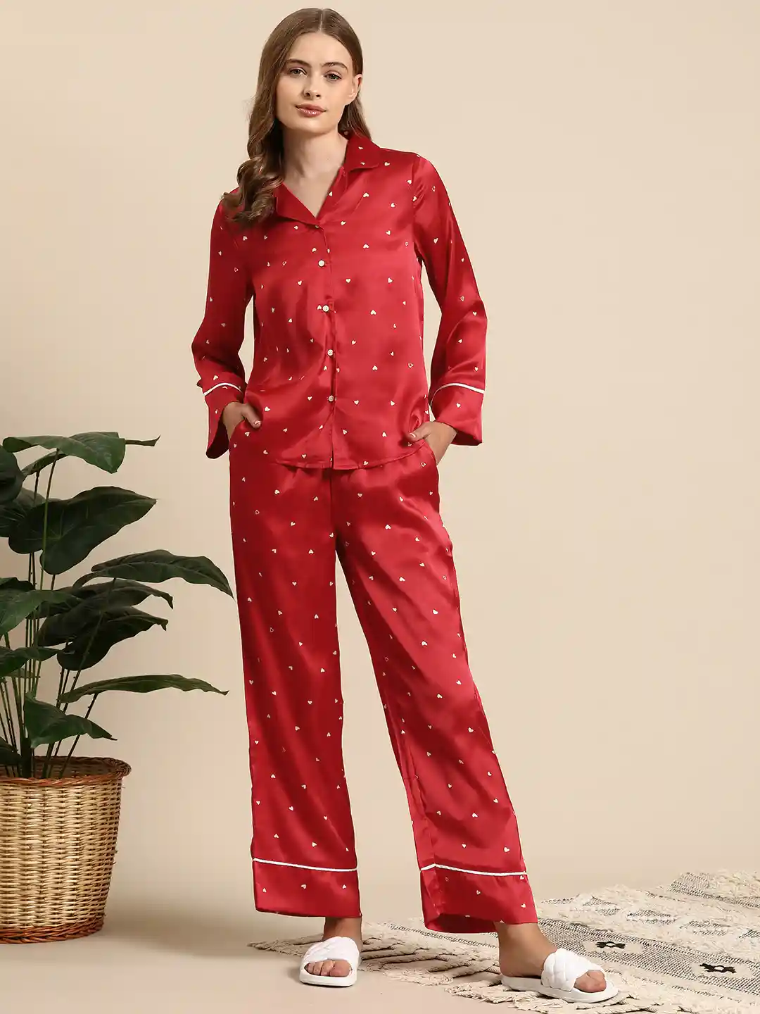 Buy Mast Harbour Women Conversational Printed Satin Night Suit