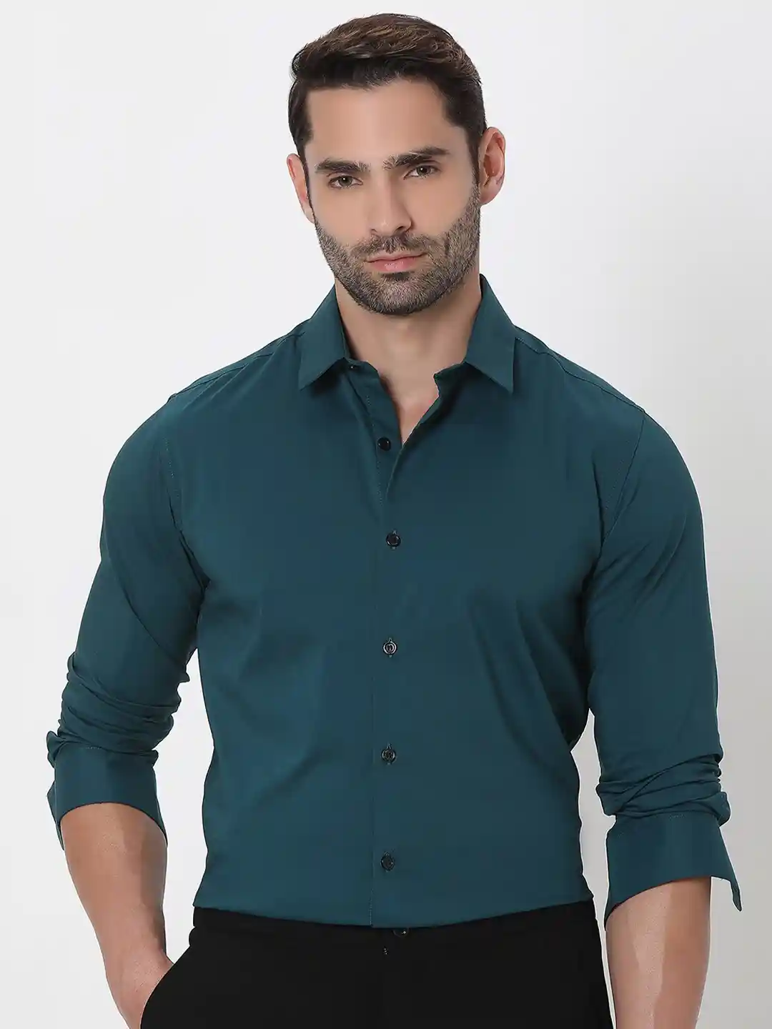 Mufti Spread Collar Slim Fit Formal Shirt