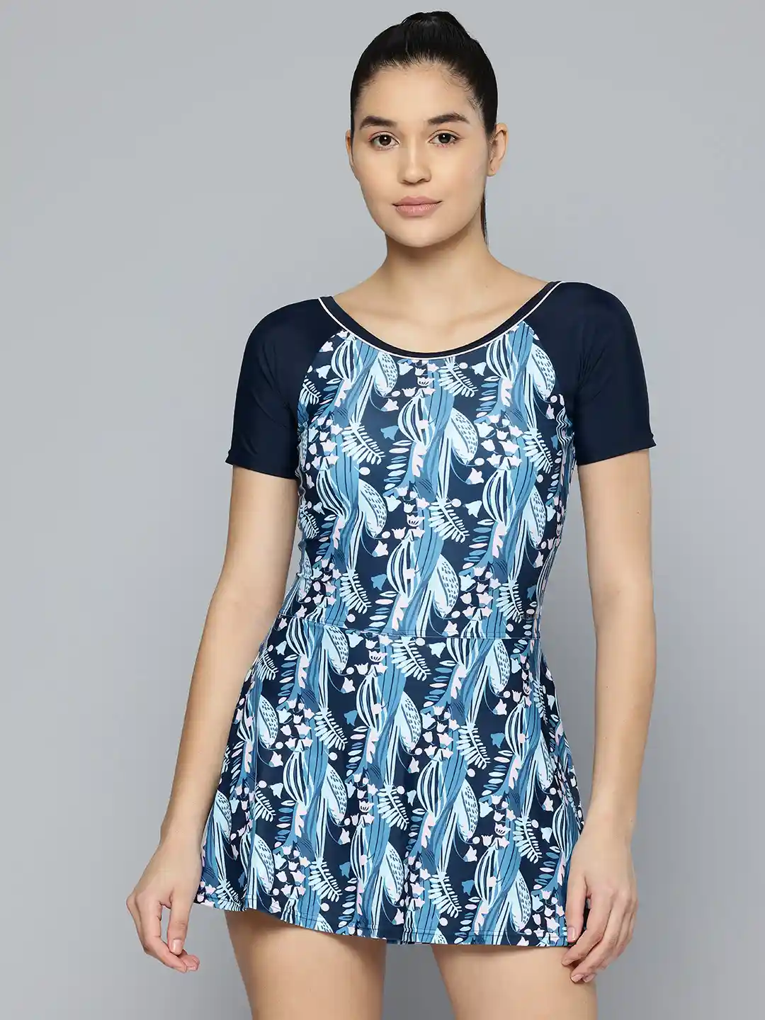 Buy Decathlon NABAIJI Printed Boat Neck Swim Dress With Attached