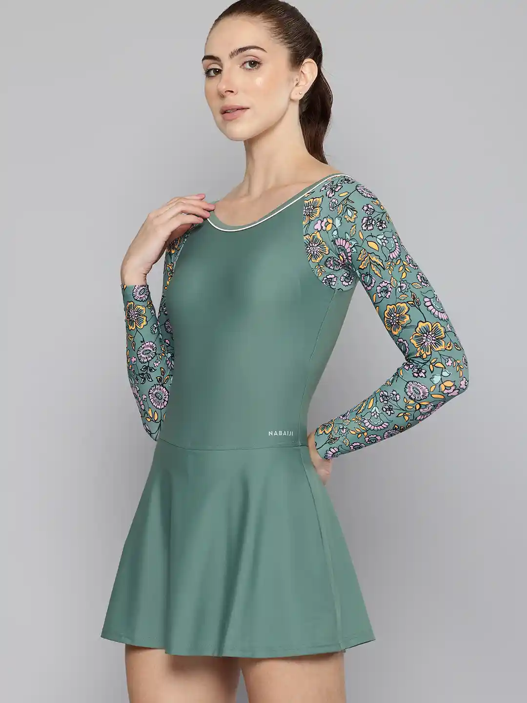 Buy Decathlon NABAIJI Womens Green Printed One-Piece Full-Sleeve