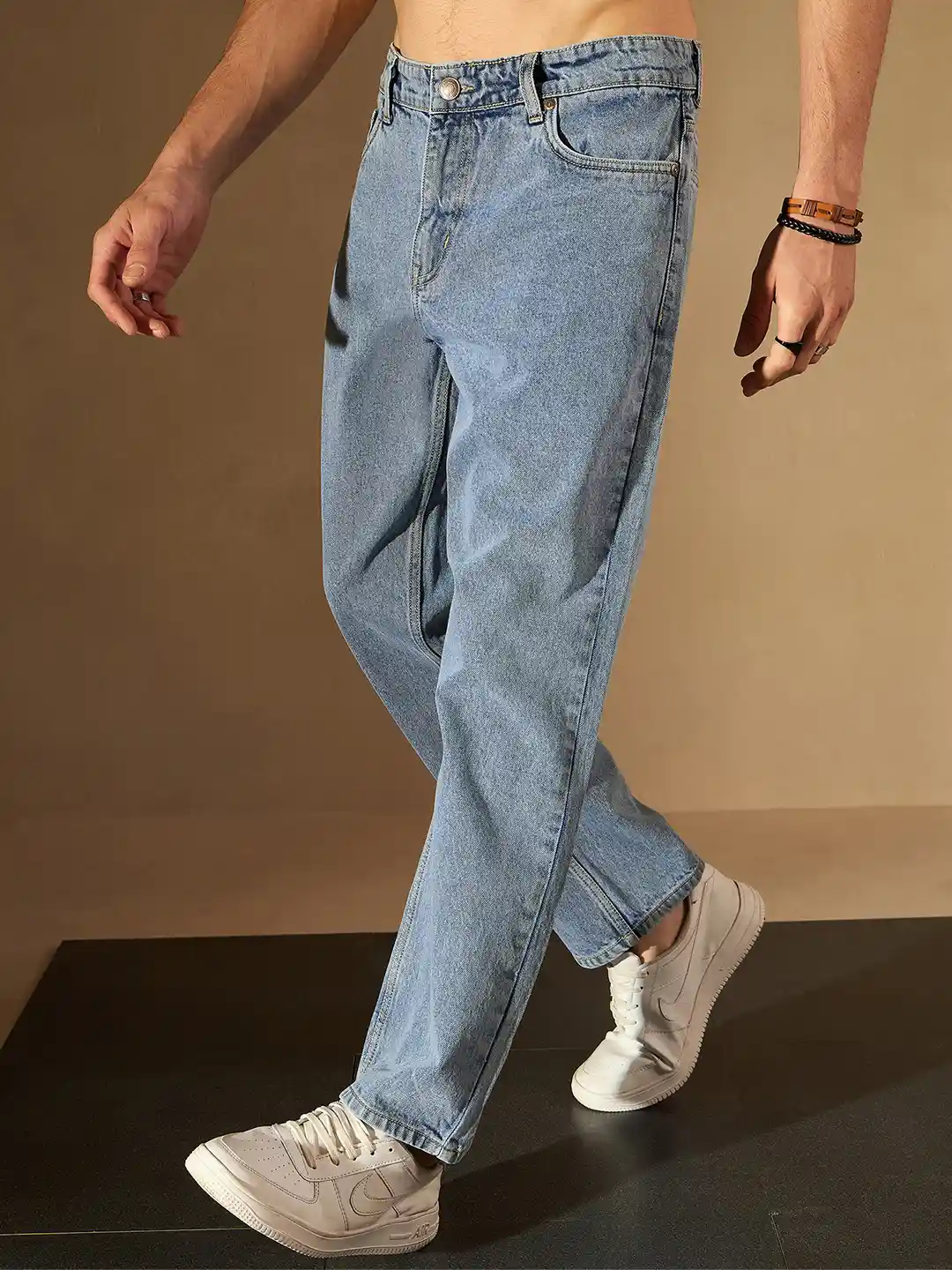 DENNISON Men Smart Baggy Fit Clean Look Cotton Jeans