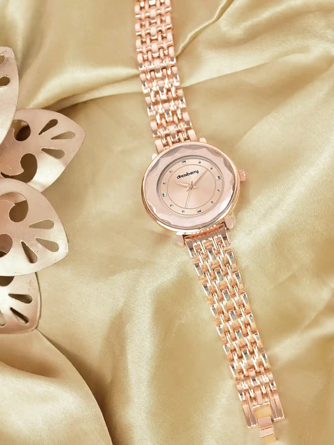 Rose Gold Wrist Watch Myntra Buy DressBerry Women Rose Gold