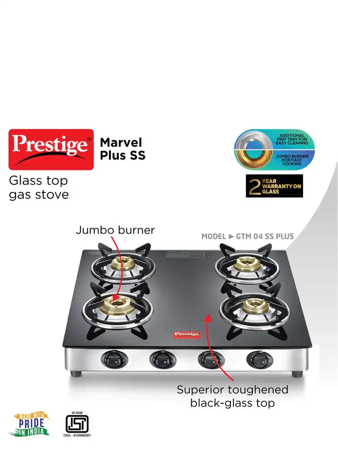 Buy Prestige Marvel Plus Black Gtm 04 Ss Plus Manual Stainless