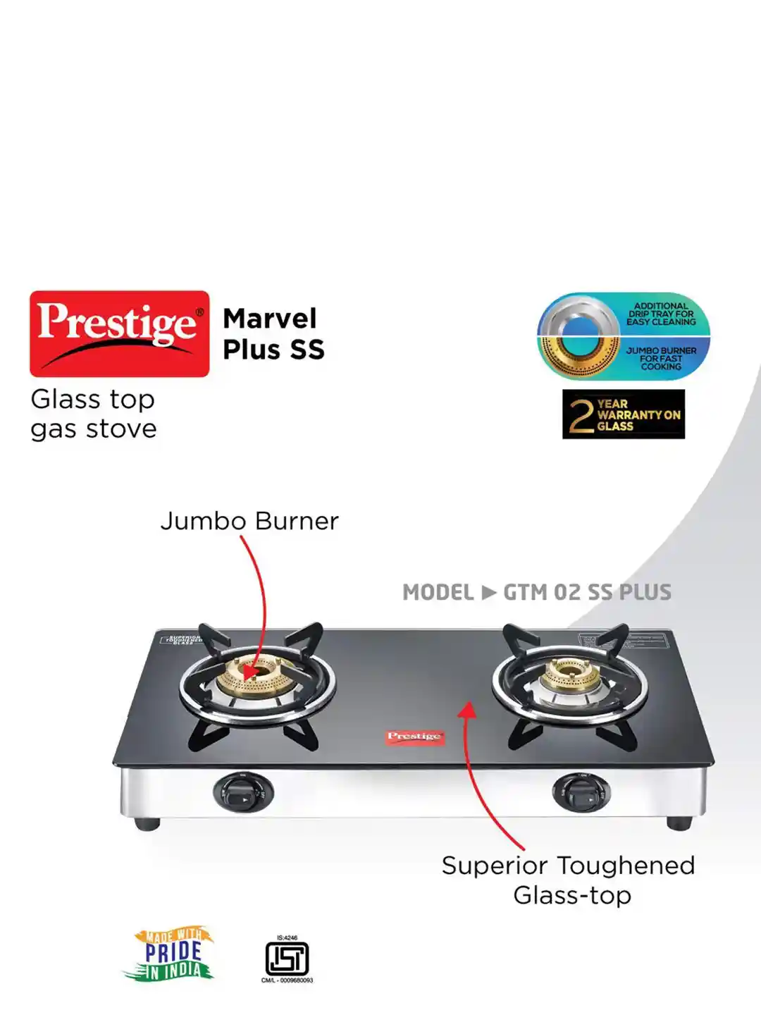 Buy Prestige Black Marvel Plus Gtm 02 Ss Manual Stainless Steel
