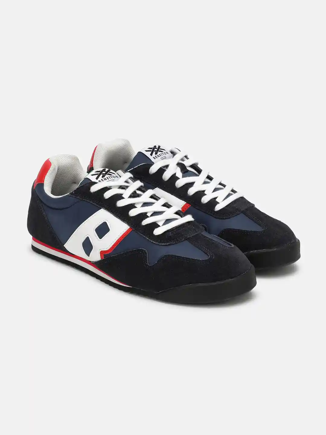 Buy United Colors of Benetton Men Colourblocked Suede Sneakers