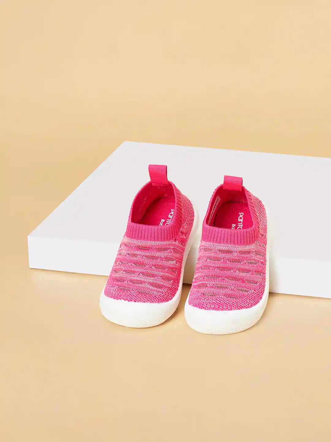 Pantaloons Baby Girls Textured Slip-On Sneakers