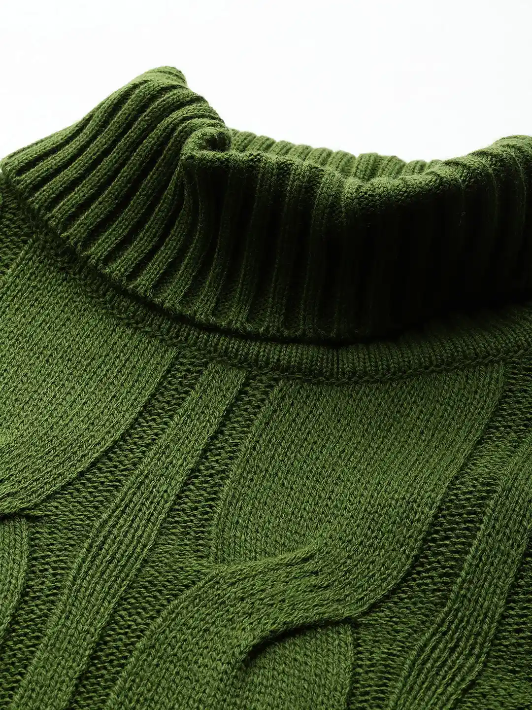 Dress Army Green Turtleneck Sweater Buy DressBerry Cable Knit