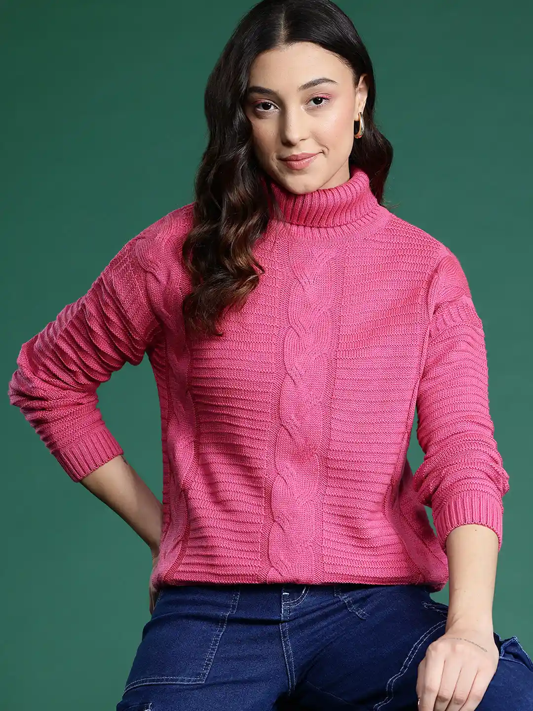 Buy DressBerry Acrylic Cable Knit Pullover - Sweaters for Women