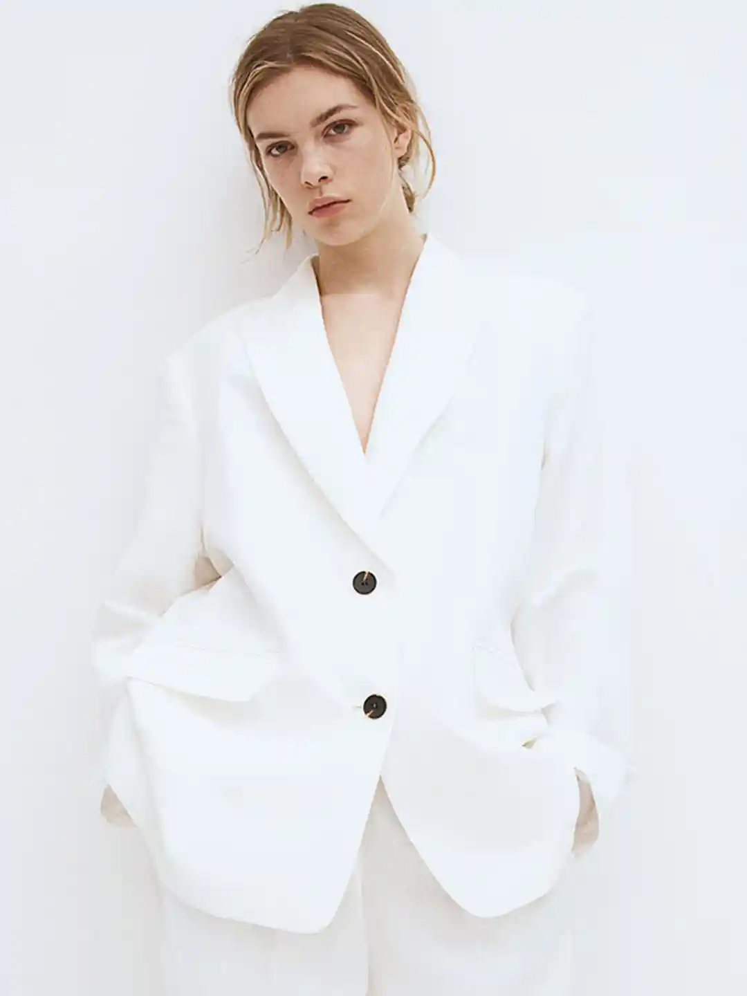 Buy H&M Oversized Linen-Blend Blazer Blazers for Women 28864546