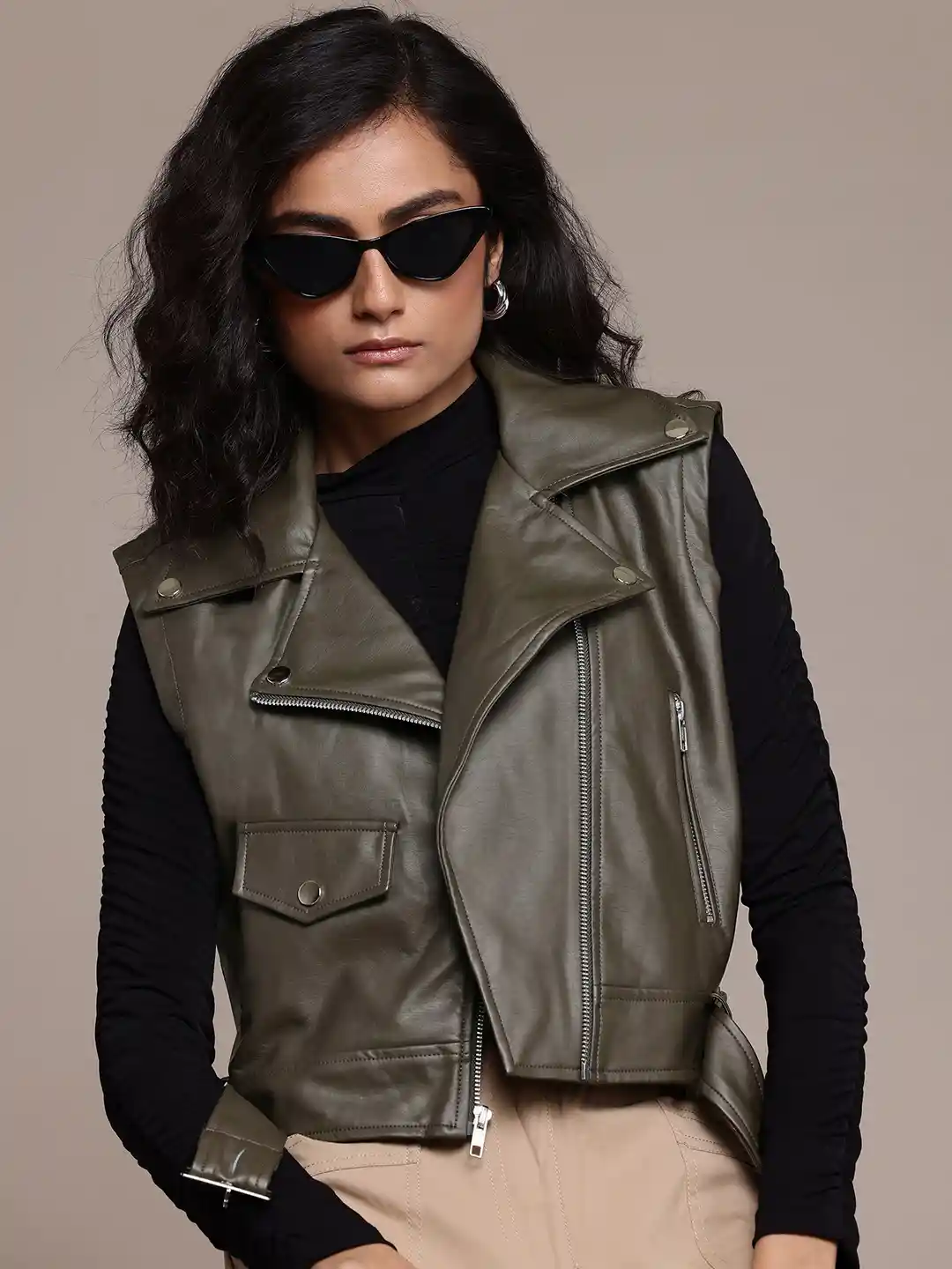 Buy The Roadster Lifestyle Faux Leather Sleeveless Biker