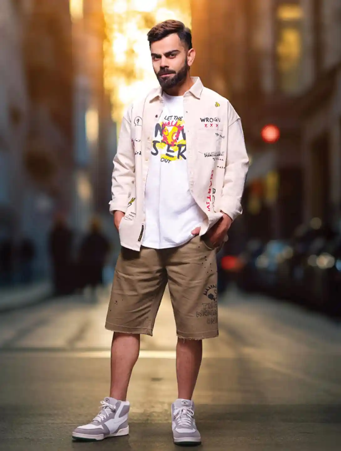 Buy WROGN Men Pure Cotton Printed Slim Fit Shorts Shorts for Men