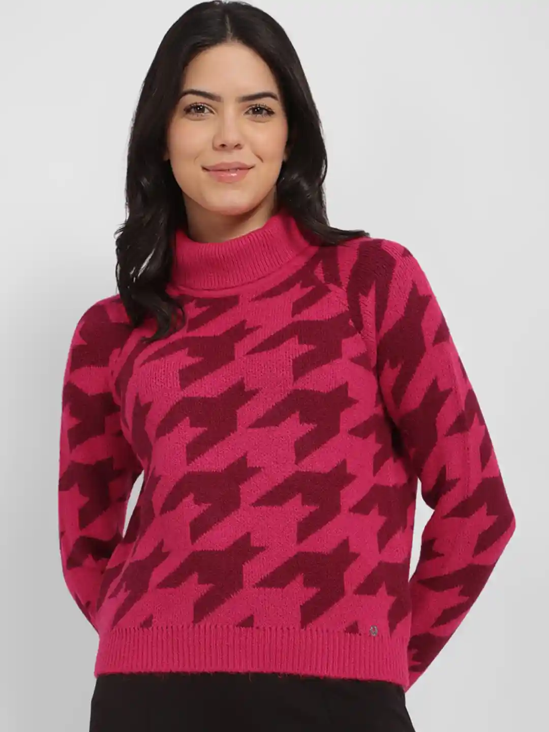 Allen Solly Woman Geometric Printed Turtle Neck Pullover