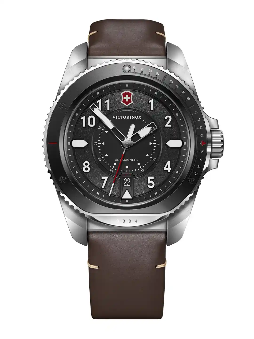 Victorinox Men Stainless Steel Dial Leather Straps Analogue Watch