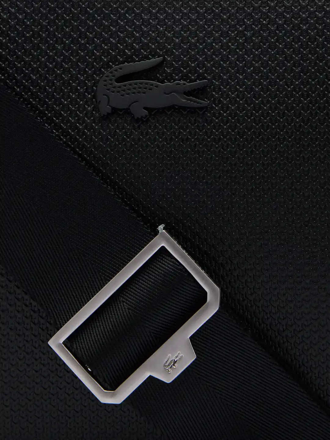 Buy Lacoste Men Textured Structured Leather Cross Body Bag