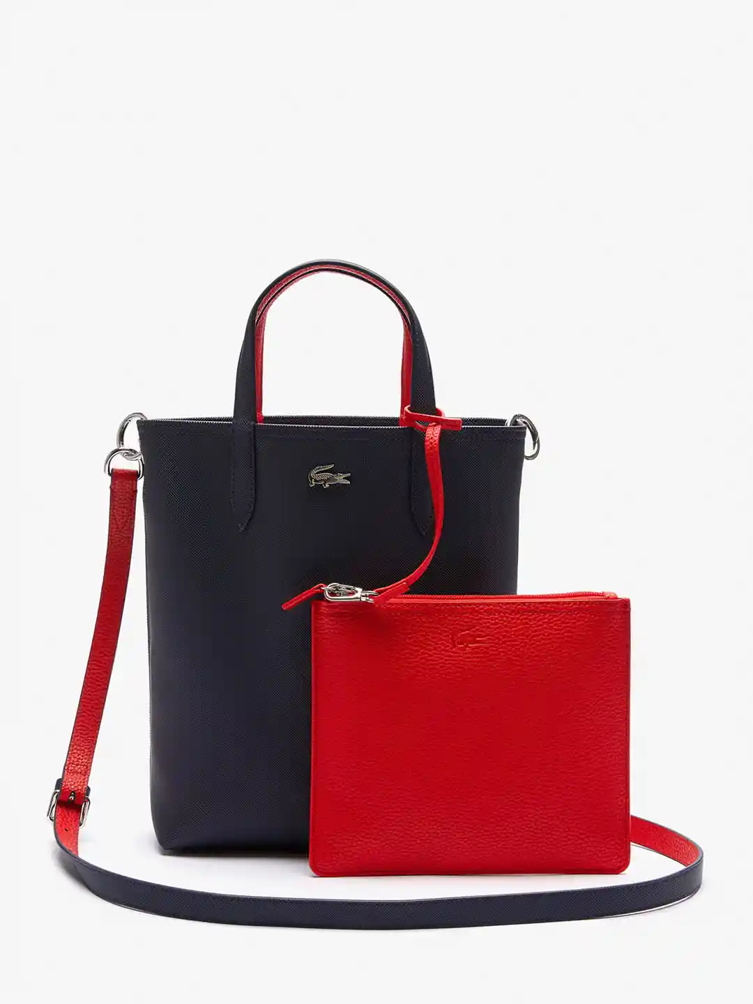 Buy Lacoste Reversible Structured Tote Bag with Pouch Handbags