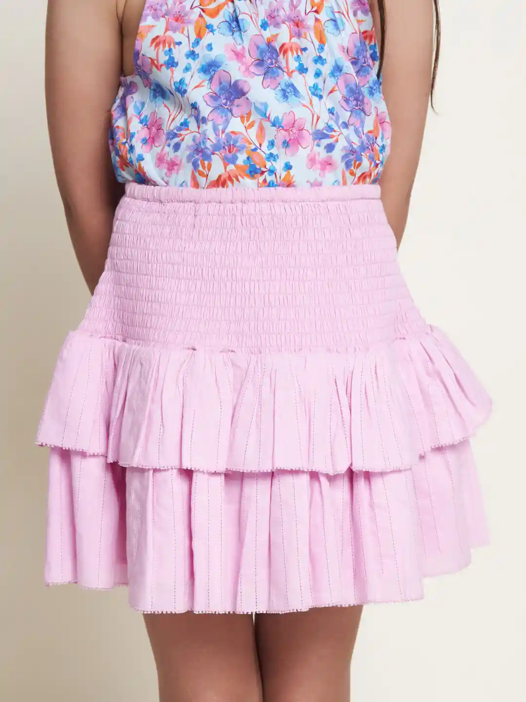 Buy The Tribe Kids Girls Above Knee Smocked Detail Pure