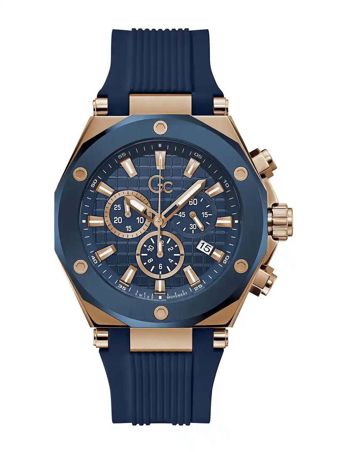 GC GUESS COLLECTION Legacy Blue Round Dial Men Quartz Analog Watch  Z18006G7MF