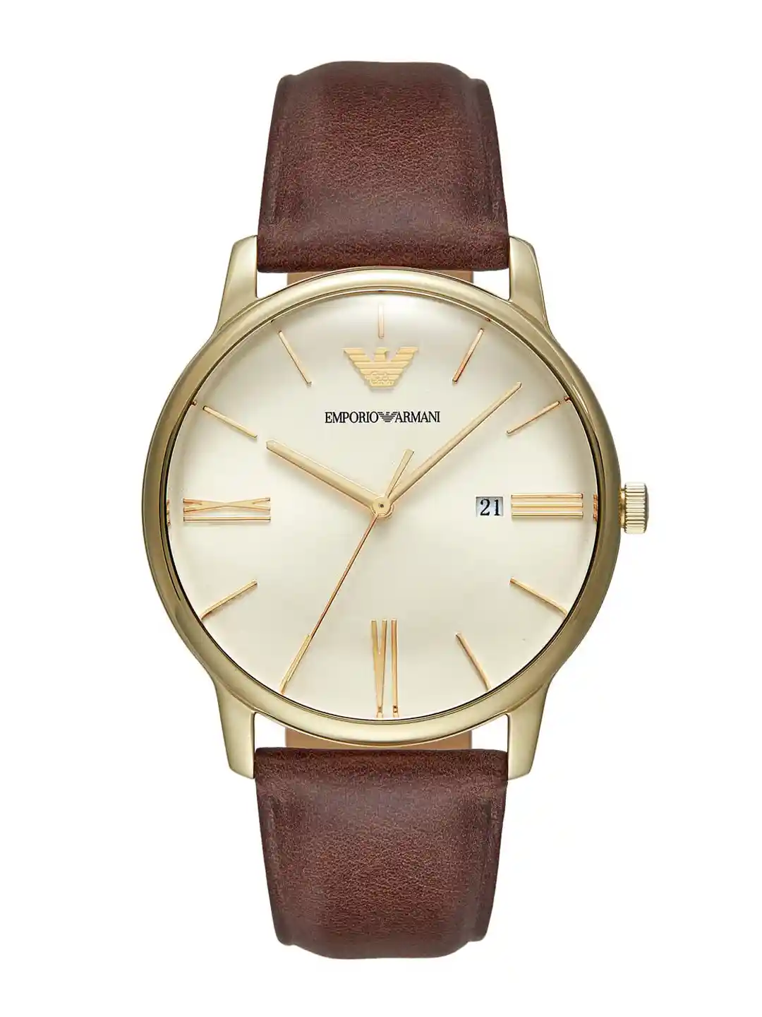 Emporio Armani Men Leather Straps Analogue Watch AR11610