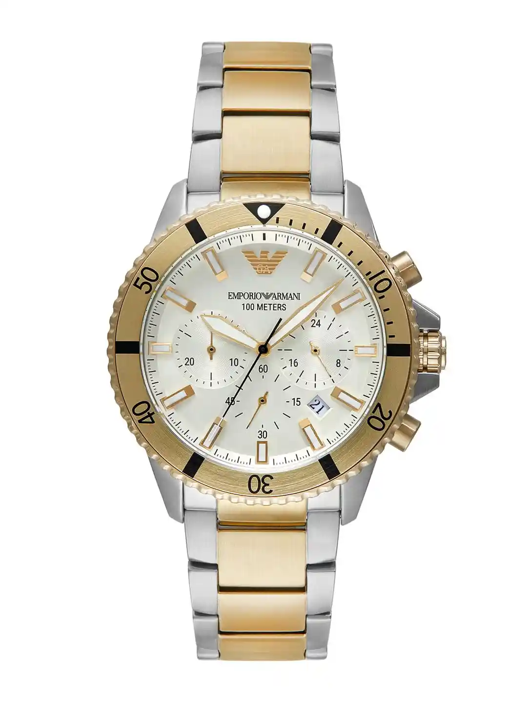 Stainless Steel Armani Watch White Dial Emporio Armani Men's