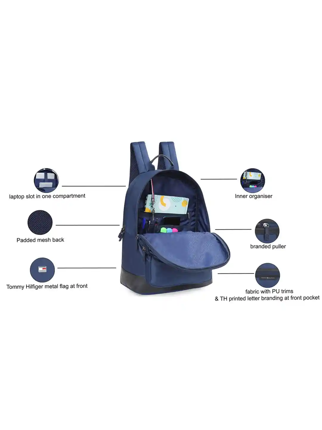 Tommy Hilfiger Gibson Unisex 16 Inch Laptop Backpack 24L