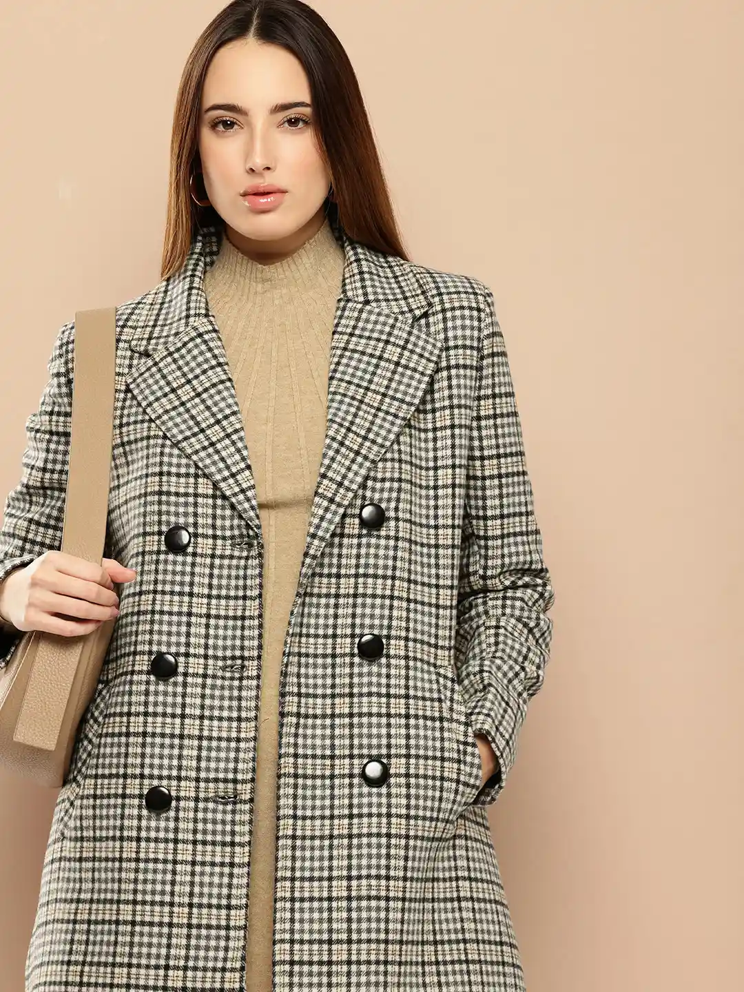 Buy her by invictus Checked Longline Trench Coat Coats for Women