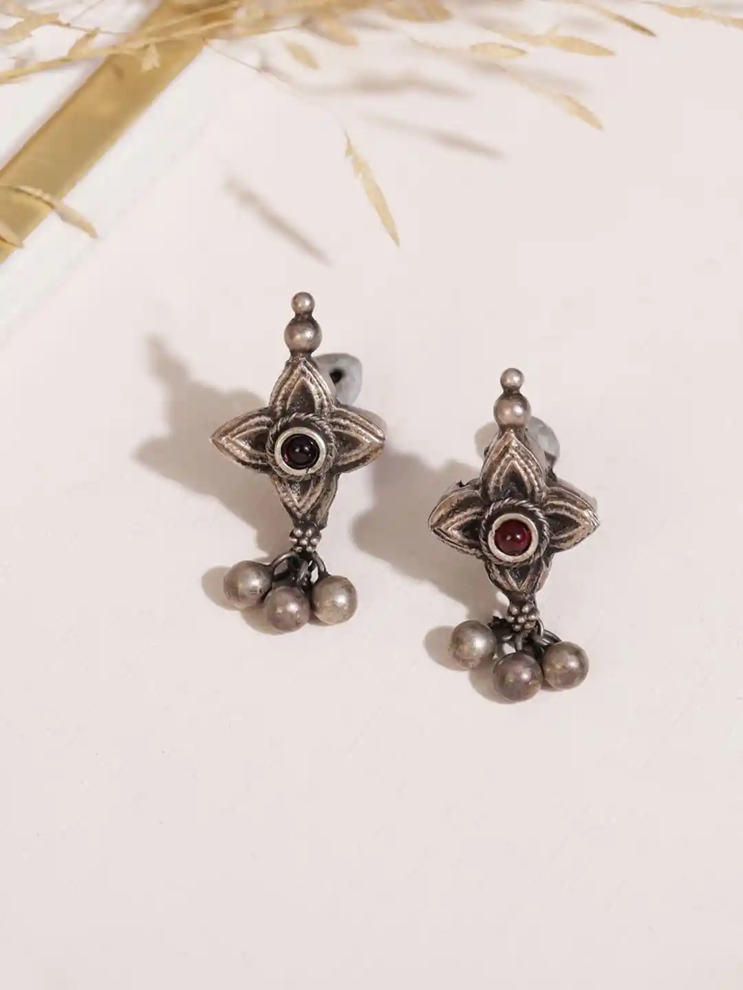 Buy Fabindia Silver Contemporary Stud Earrings Earrings for