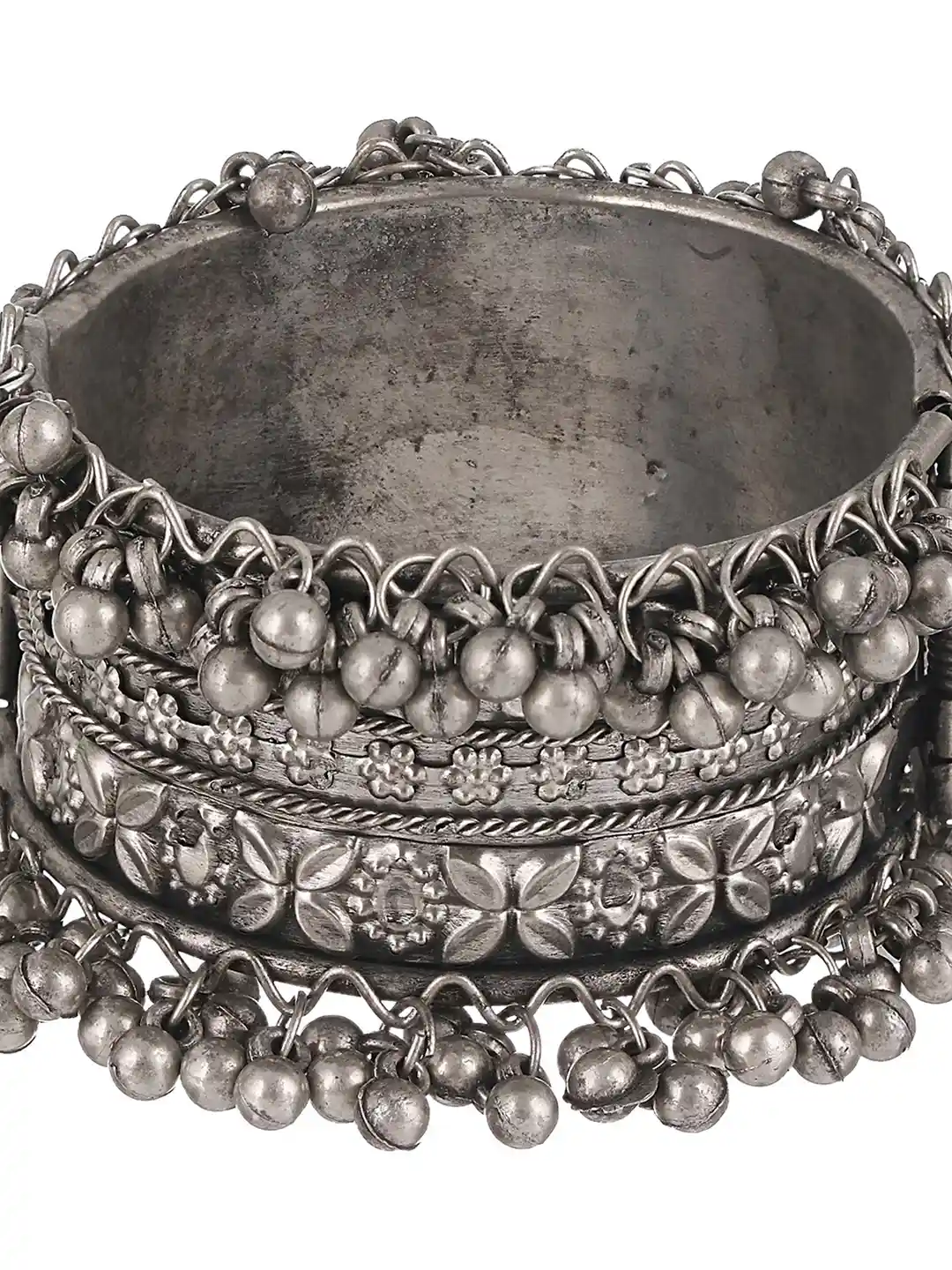 Buy Jazz and Sizzle German Silver Tribal Silver-Plated Bangle