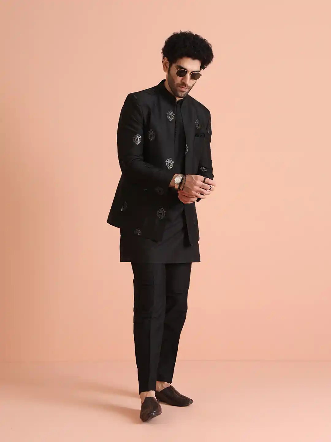 Buy KISAH Men Regular Kurta Trousers Bandhgala Jodhpuri Blazer