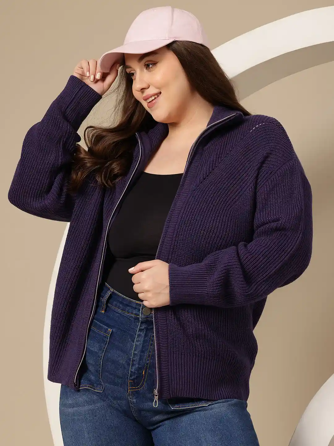 Womens Cardigan Purple Cardigan Plus Size Plus Size Sweater For