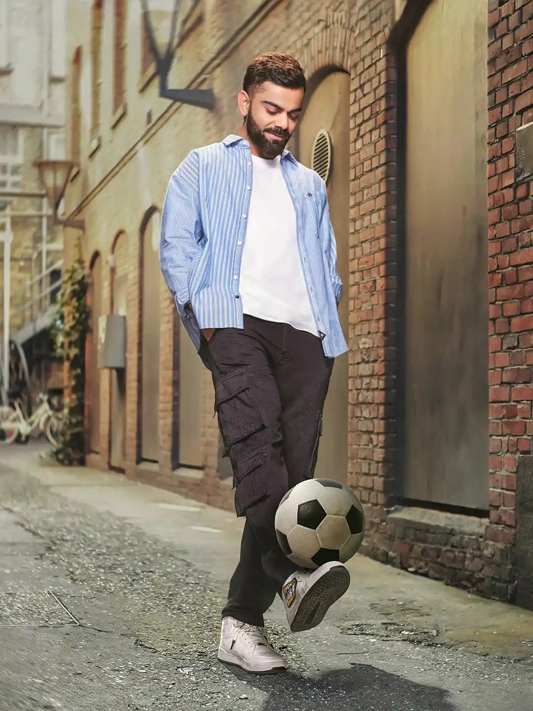 Buy WROGN Pure Cotton Striped Oversized Casual Shirt - Shirts for